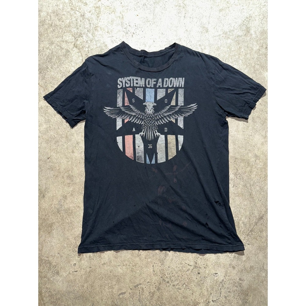 Vtg System of a Down 2016 Gildan Rock Tee Shirt Mens Black Short Sleeve Pullover